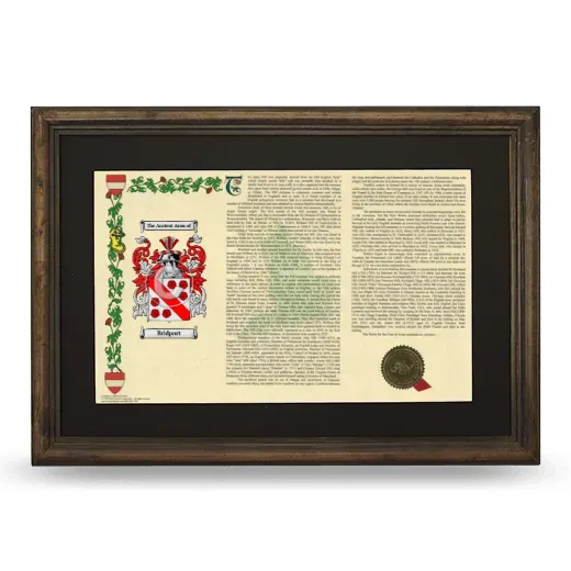 Bridport Deluxe Armorial Landscape Framed - Brown