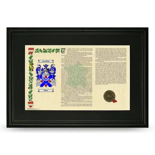 Brien Deluxe Armorial Landscape Framed- Black