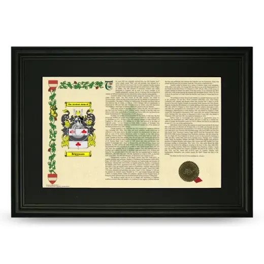 Briggman Deluxe Armorial Landscape Framed- Black