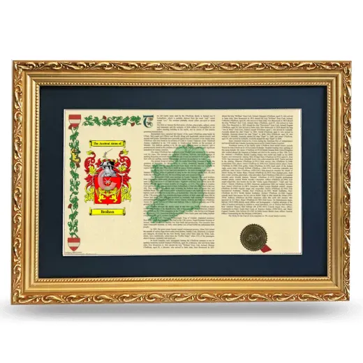 Brohan Deluxe Armorial Landscape Framed - Gold