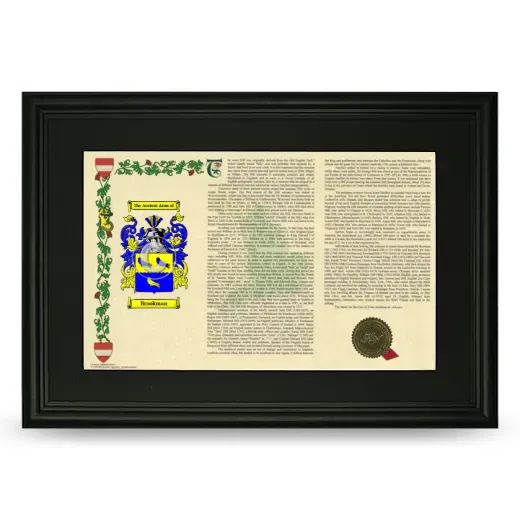 Brookman Deluxe Armorial Landscape Framed- Black