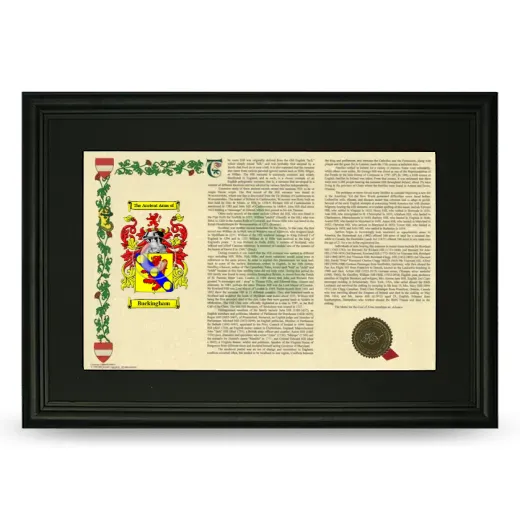 Buckingham Deluxe Armorial Landscape Framed- Black