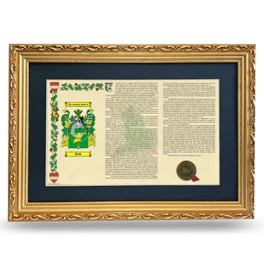 Bude Deluxe Armorial Landscape Framed - Gold