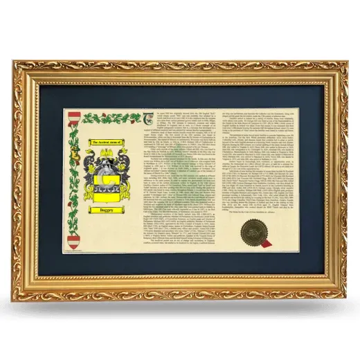 Buggey Deluxe Armorial Landscape Framed - Gold