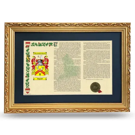 Bugnall Deluxe Armorial Landscape Framed - Gold