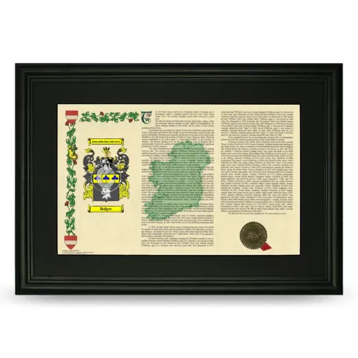 Bulger Deluxe Armorial Landscape Framed- Black
