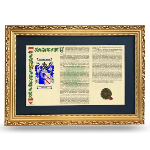 Burchar Deluxe Armorial Landscape Framed - Gold