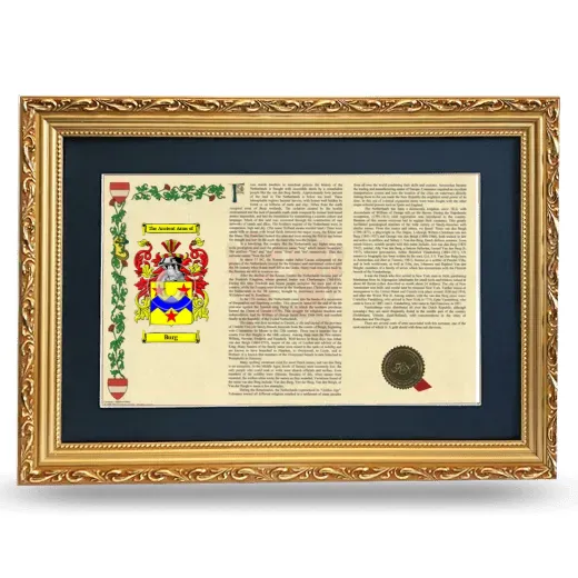 Burg Deluxe Armorial Landscape Framed - Gold