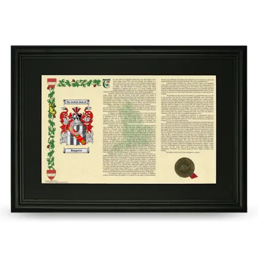 Burgette Deluxe Armorial Landscape Framed- Black