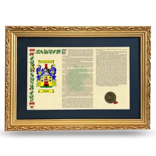 Burgher Deluxe Armorial Landscape Framed - Gold