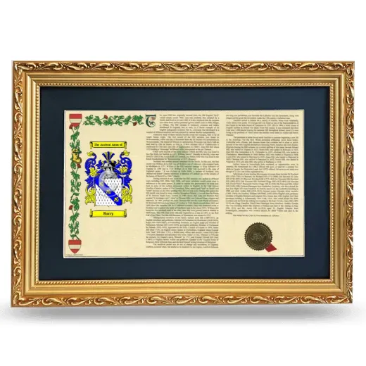 Burry Deluxe Armorial Landscape Framed - Gold