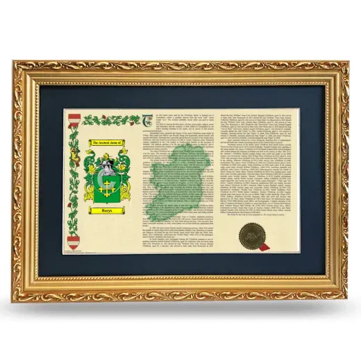 Burys Deluxe Armorial Landscape Framed - Gold