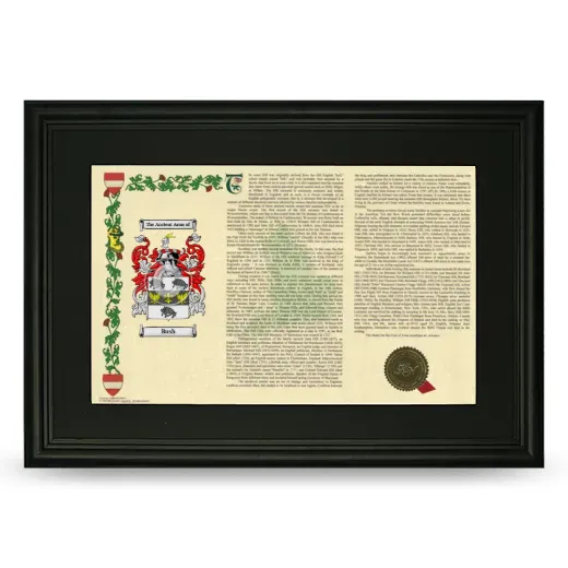 Bush Deluxe Armorial Landscape Framed- Black