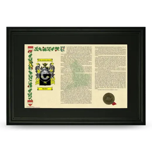 Busher Deluxe Armorial Landscape Framed- Black