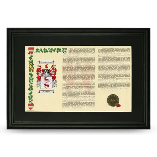Cabrera Deluxe Armorial Landscape Framed- Black