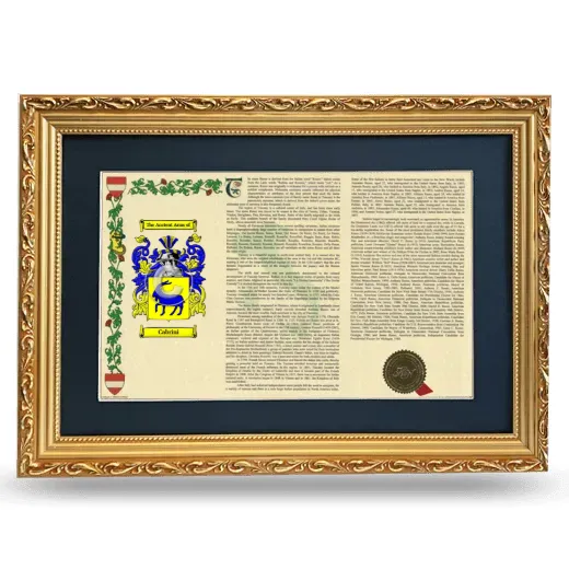 Cabrini Deluxe Armorial Landscape Framed - Gold