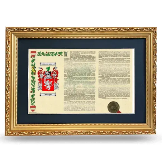 Cadougan Deluxe Armorial Landscape Framed - Gold
