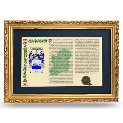 Caill Deluxe Armorial Landscape Framed - Gold