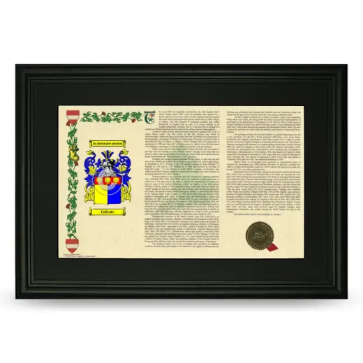 Calcote Deluxe Armorial Landscape Framed- Black