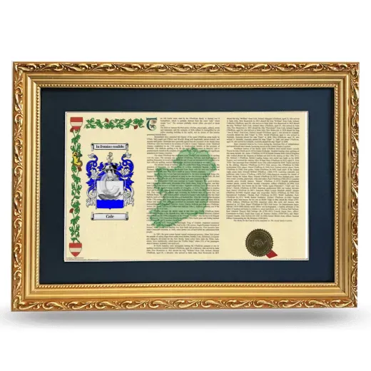 Cale Deluxe Armorial Landscape Framed - Gold