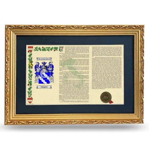 Calegaris Deluxe Armorial Landscape Framed - Gold