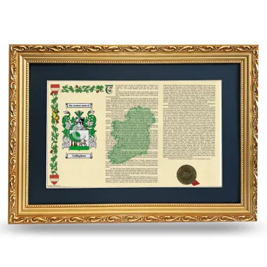 Callaghan Deluxe Armorial Landscape Framed - Gold