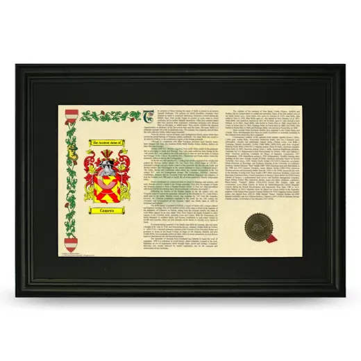 Camero Deluxe Armorial Landscape Framed- Black
