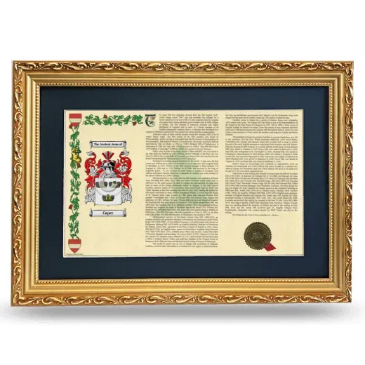 Caper Deluxe Armorial Landscape Framed - Gold