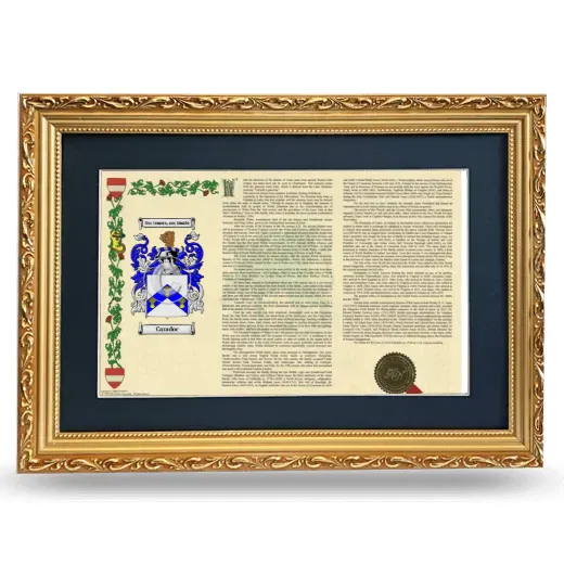 Caradoc Deluxe Armorial Landscape Framed - Gold