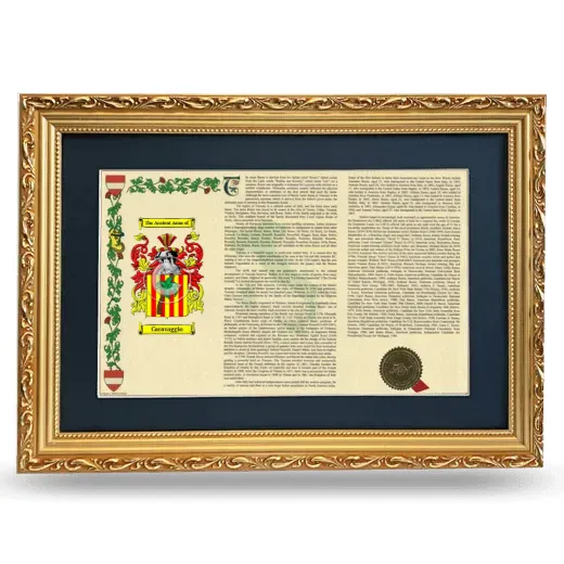 Caravaggio Deluxe Armorial Landscape Framed - Gold