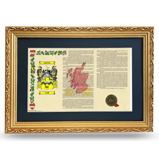 Carik Deluxe Armorial Landscape Framed - Gold