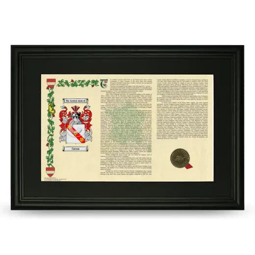 Carnu Deluxe Armorial Landscape Framed- Black