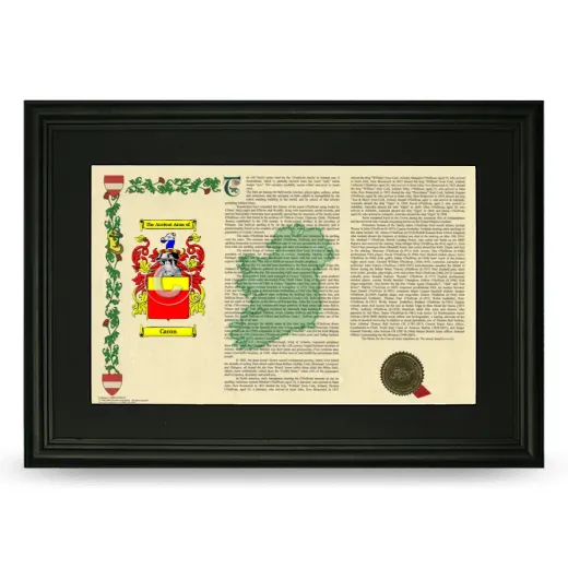 Caron Deluxe Armorial Landscape Framed- Black