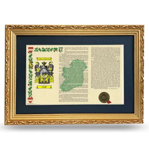 Caryll Deluxe Armorial Landscape Framed - Gold