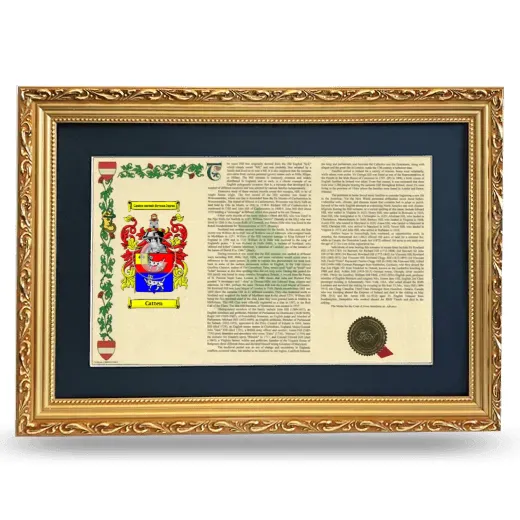 Catten Deluxe Armorial Landscape Framed - Gold