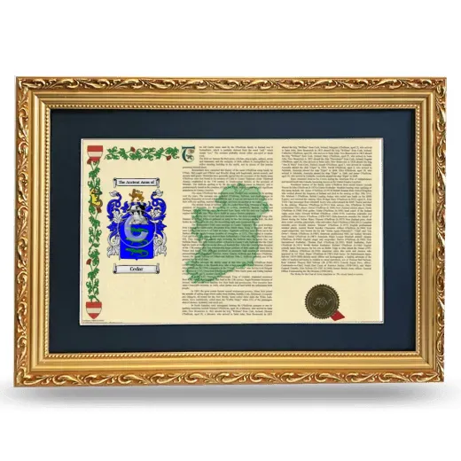 Cedar Deluxe Armorial Landscape Framed - Gold