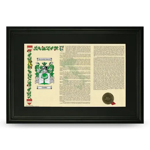 Cerrito Deluxe Armorial Landscape Framed- Black