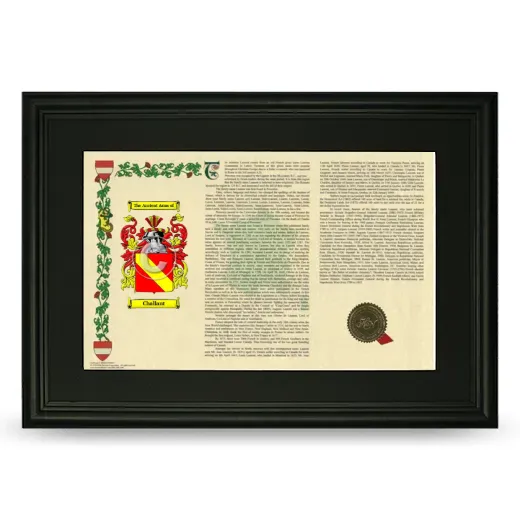 Challant Deluxe Armorial Landscape Framed- Black