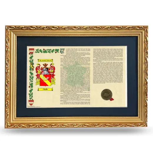 Challe Deluxe Armorial Landscape Framed - Gold