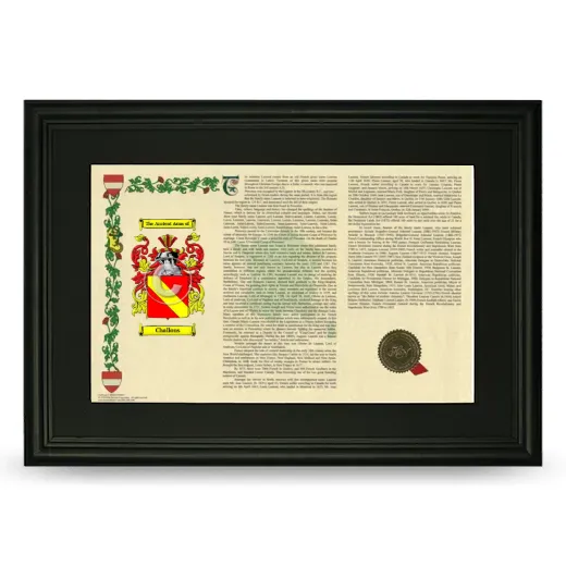 Challons Deluxe Armorial Landscape Framed- Black