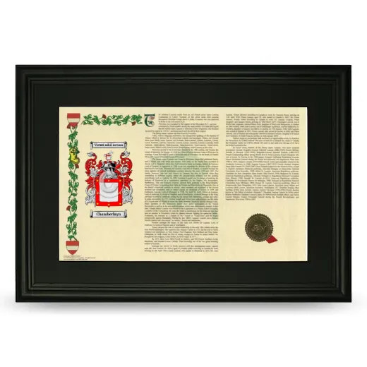 Chamberlayn Deluxe Armorial Landscape Framed- Black
