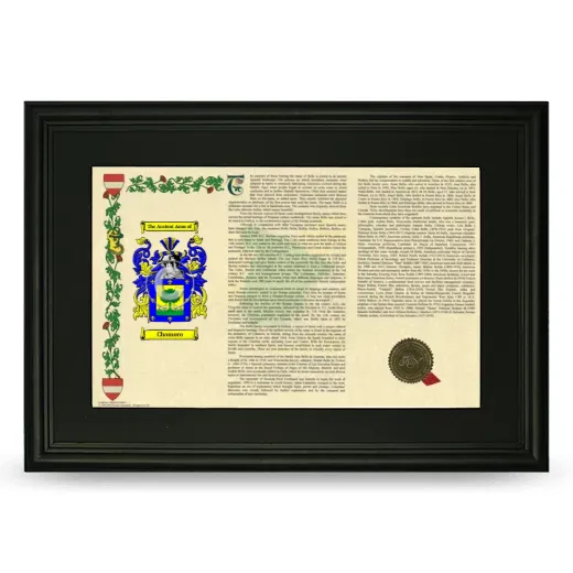 Chamoro Deluxe Armorial Landscape Framed- Black