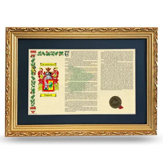 Chaperon Deluxe Armorial Landscape Framed - Gold