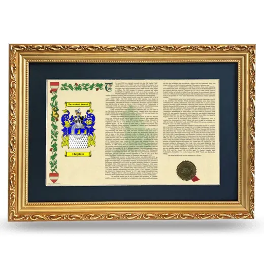 Chaplain Deluxe Armorial Landscape Framed - Gold