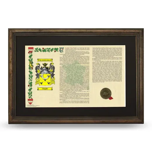 Chaplet Deluxe Armorial Landscape Framed - Brown