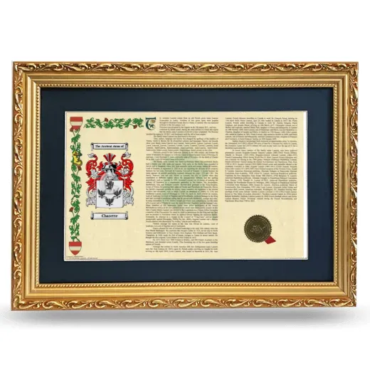 Charette Deluxe Armorial Landscape Framed - Gold