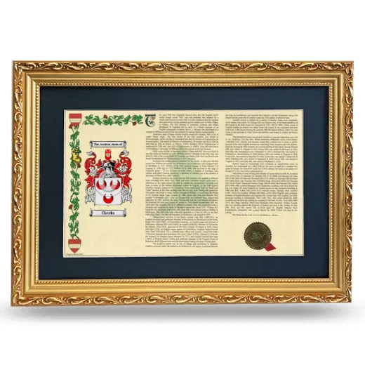 Cheeks Deluxe Armorial Landscape Framed - Gold