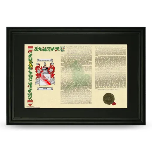 Chell Deluxe Armorial Landscape Framed- Black