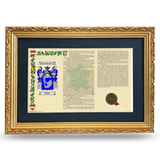 Chene Deluxe Armorial Landscape Framed - Gold
