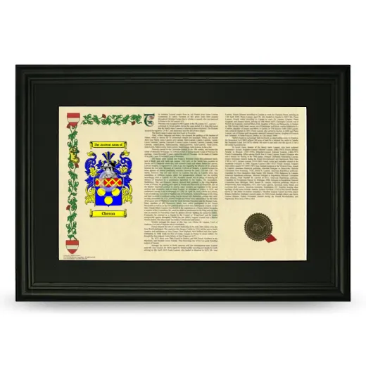 Cheron Deluxe Armorial Landscape Framed- Black